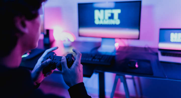 a person playing a video game on a computer screen