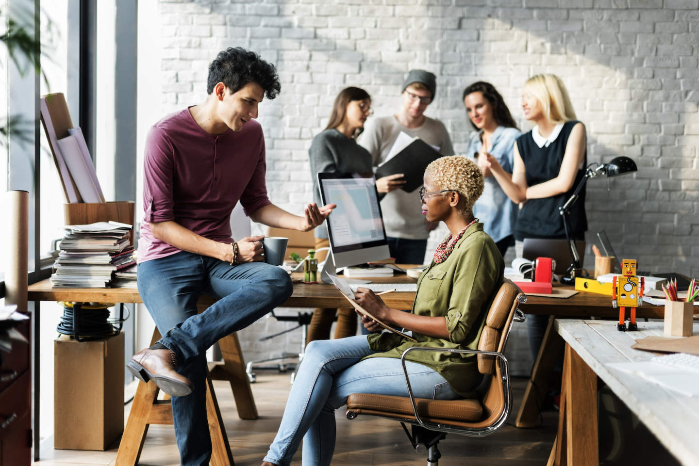 Business Office Connection Contemporary Working Concept