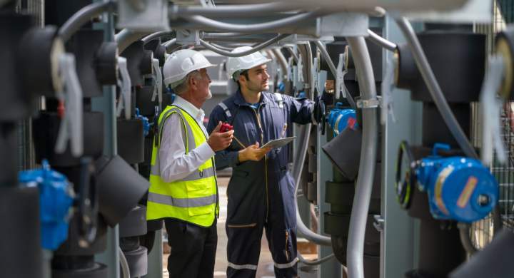 two-caucasian-engineer-as-young-and-senior-worker-discuss-together-and-stay-in-channel-of-pipe-network-system-of-construction-site-and-they-work-as-teamwork