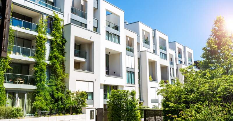 a row of condos or townhouses