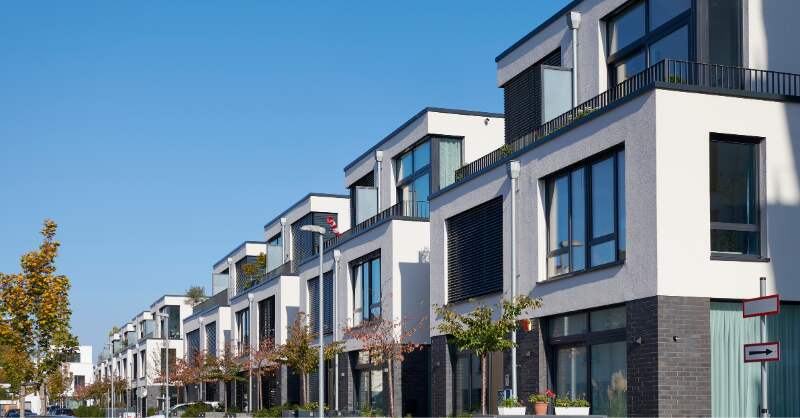 a row of townhouses
